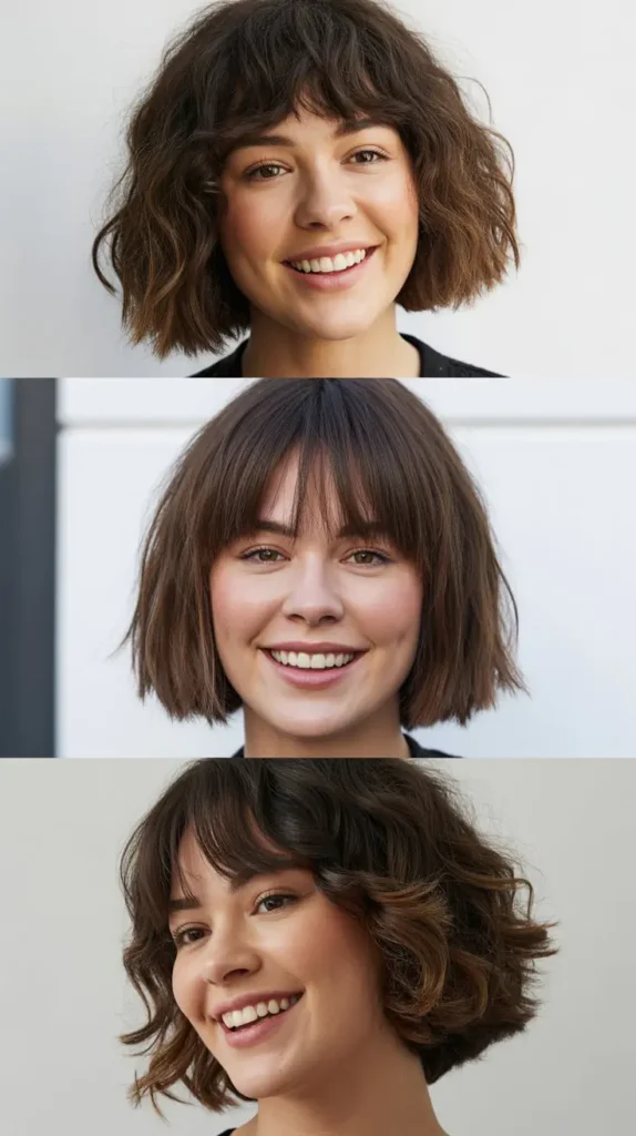 Chin-Length Bob with Casual Undone Bangs