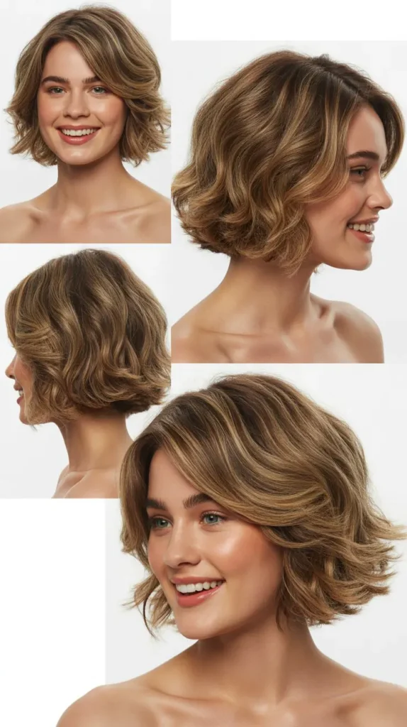  Textured Chin-Length Bob with Beach Waves