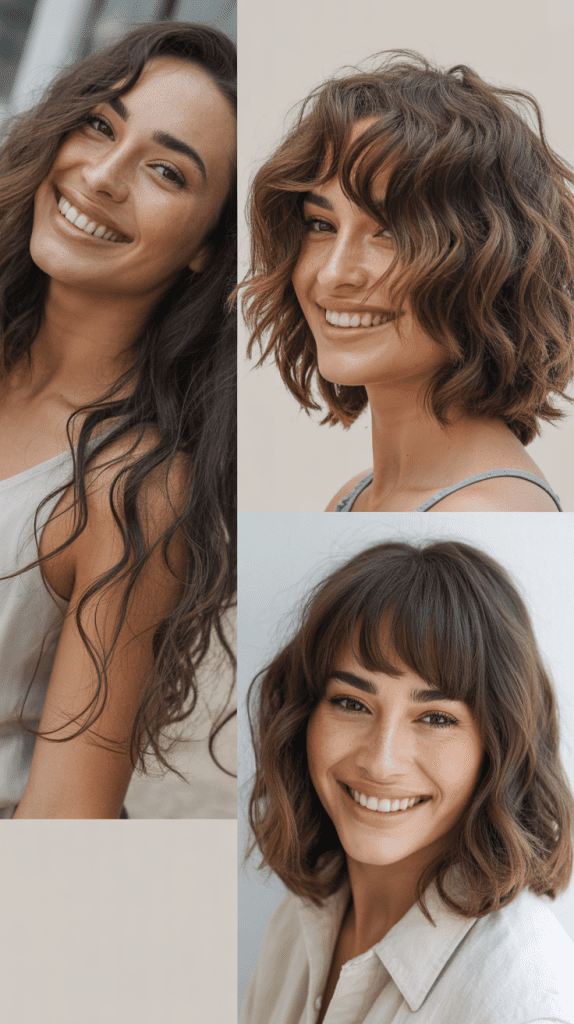 Tousled Textured LOB With Curtain Bangs