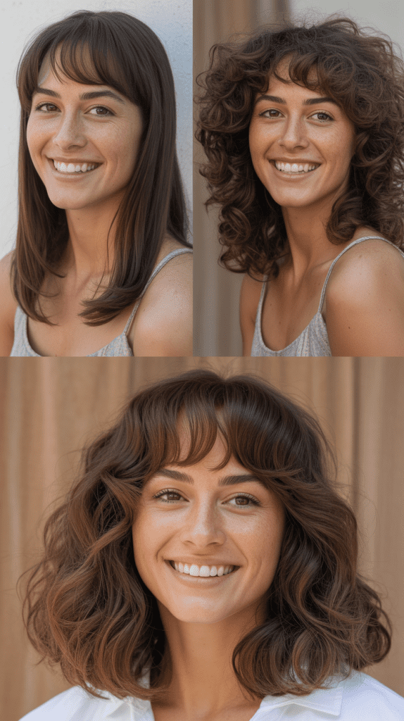 Baby Bangs With Shoulder-Grazing Length