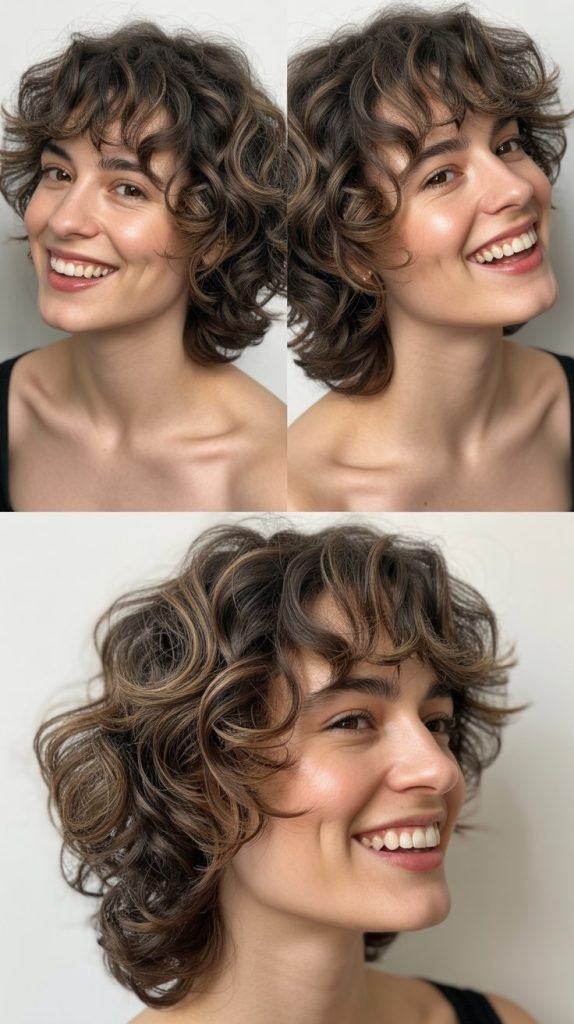 Straight Medium Cut with Feathered Bangs