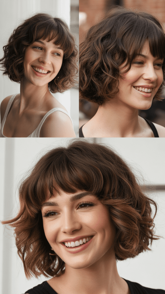 Shaggy Wavy Bob With Bangs