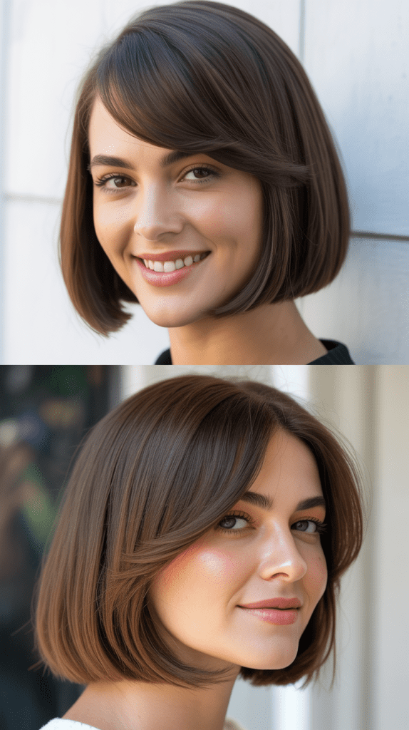 Classic Straight Bob With Side-Swept Bangs