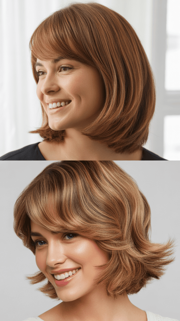  Classic Layered Bob With Side-Swept Bangs
