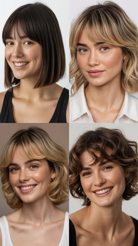 Side-Parted Bangs with Layered Collarbone Cut