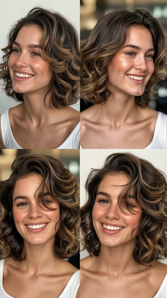 Wavy Lob with Face-Framing Layers