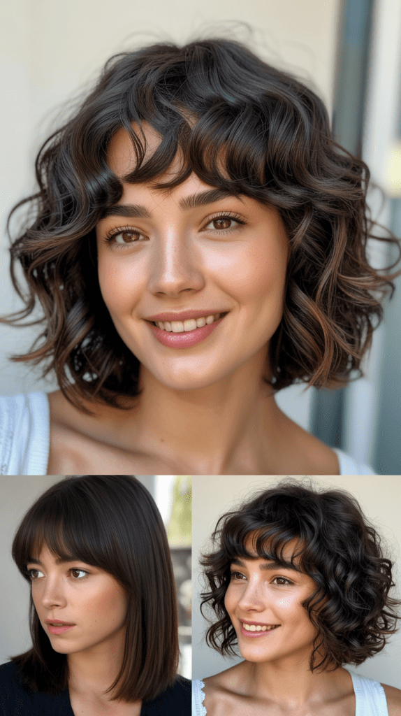 Tousled Lob with Piecey Bangs