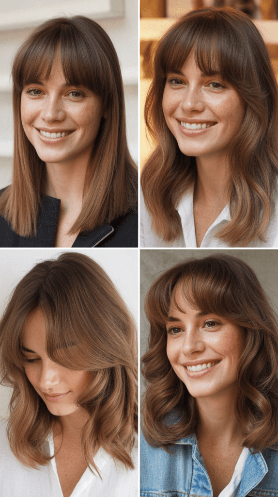 Curtain Bangs With V-Layer Back