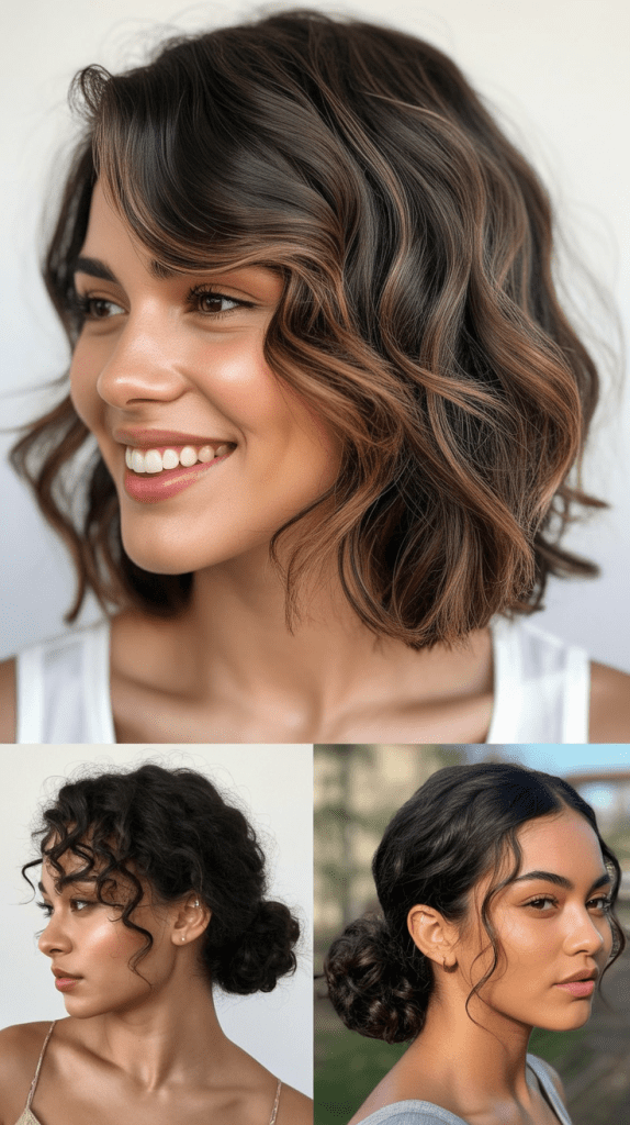 Wavy Lob With Swoopy Bangs