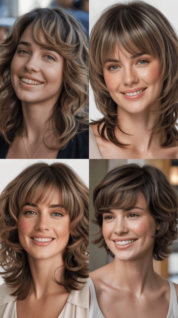 Textured Shag With Feathered Face-Framing and Bangs