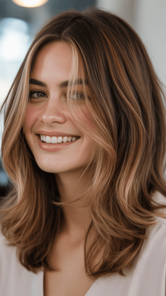 Layered Lob With Balayage