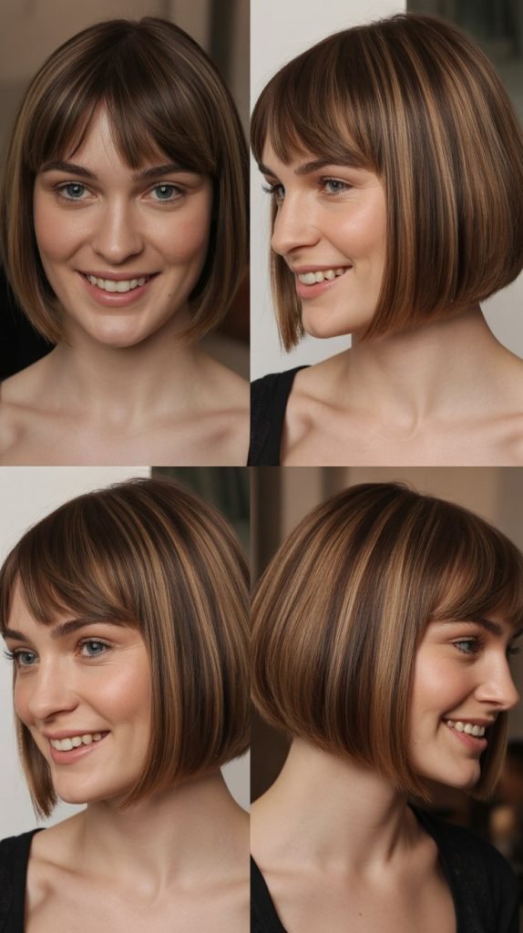 Arched Bangs with Rounded Bob