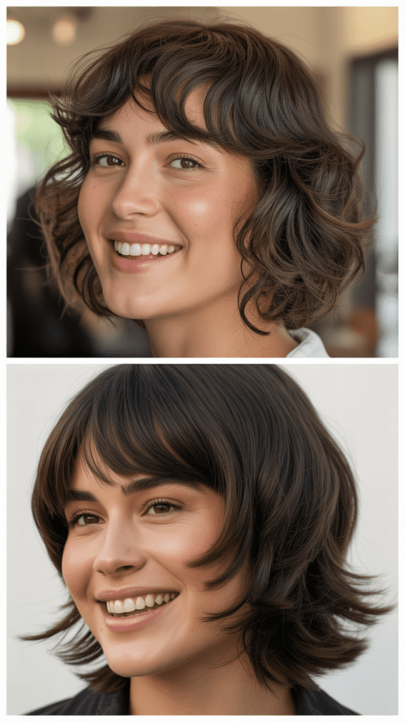 Collarbone Shag with Curtain Bangs