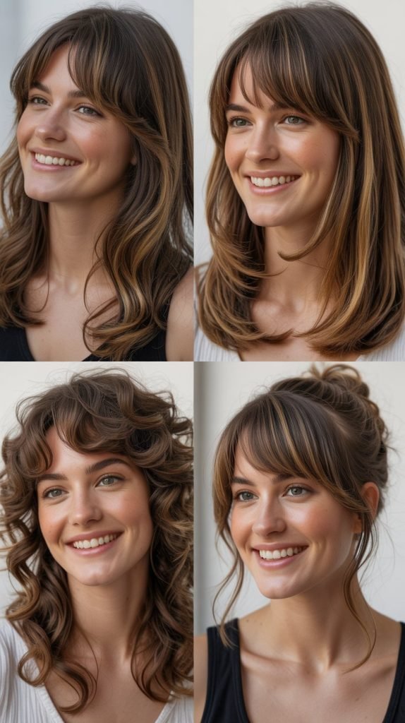  Long Sweeping Bangs with Loose Layers