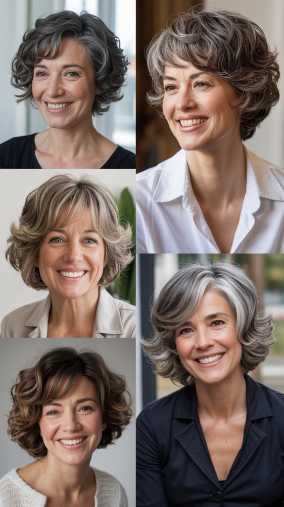 . Curly Layered Bob for Natural Texture