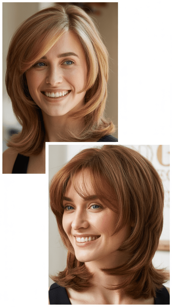 Graduated Layers with Arched Bangs