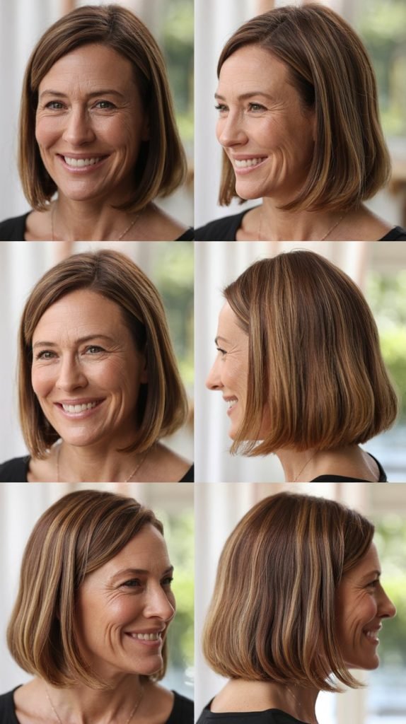 Blunt Lob with Middle Part