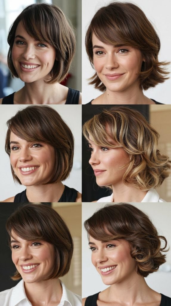  Side-Swept Bangs with Layered Lob