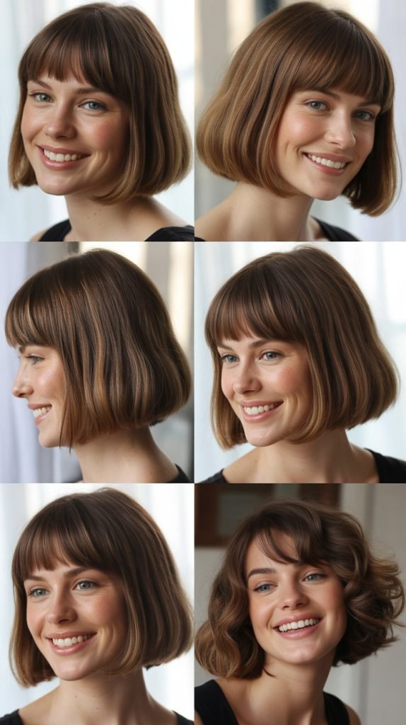  Classic Blunt Bob With Full Bangs