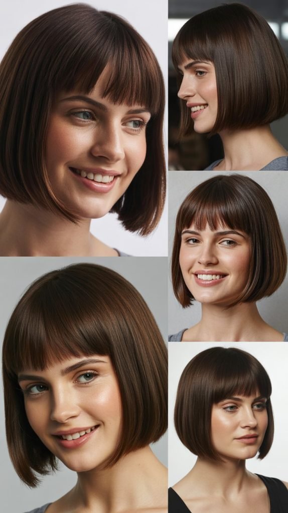  Sleek Bob With V-Shaped Bangs