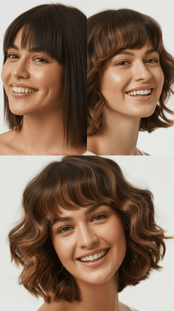 Soft Lob With Swoopy Bangs