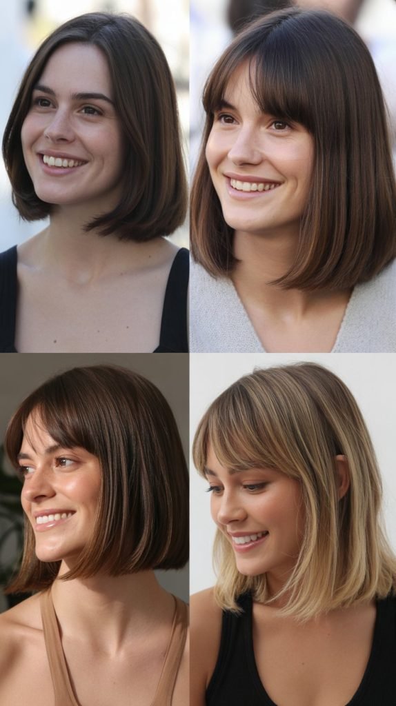  Long Bob With Center-Parted Bangs