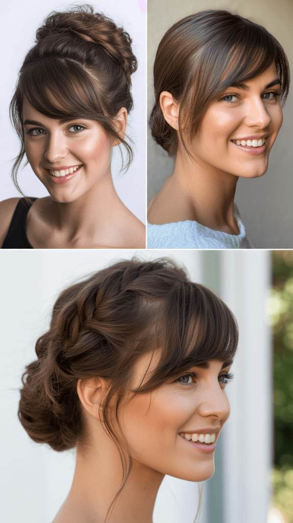 Asymmetrical Updo with Long Side Bangs