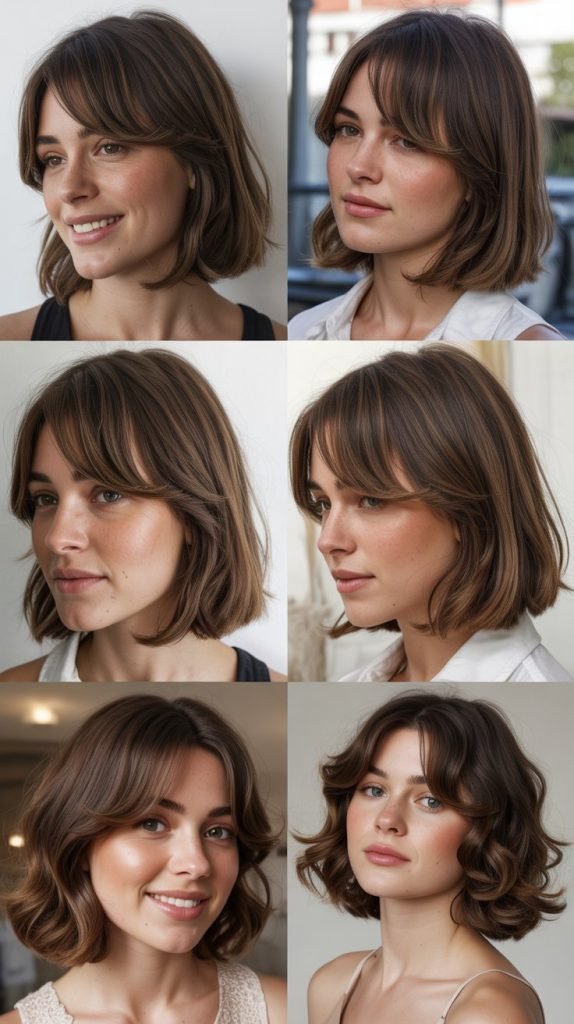 Textured Long Bob with Micro Side Bangs
