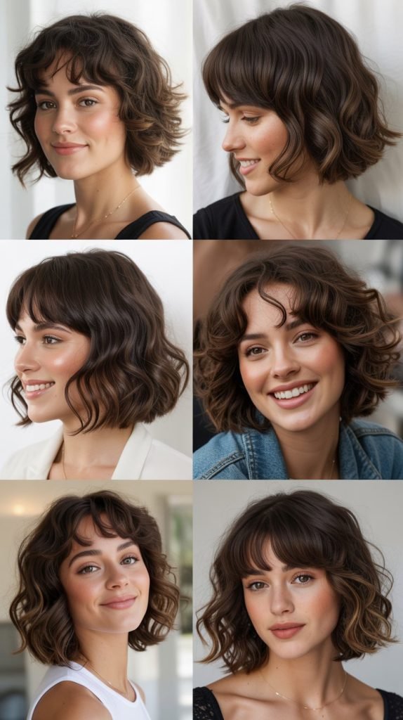  Wavy Bob With Longer Curtain Bangs