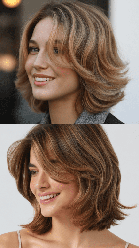  Layered Lob With Bold Side Part