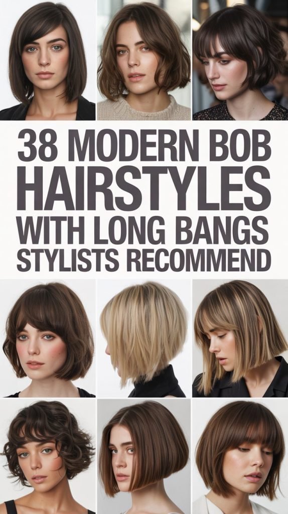 38 Modern Bob Hairstyles With Long Bangs Stylists Recommend