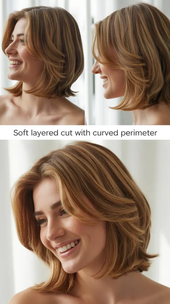 Soft Layered Cut with Curved Perimeter