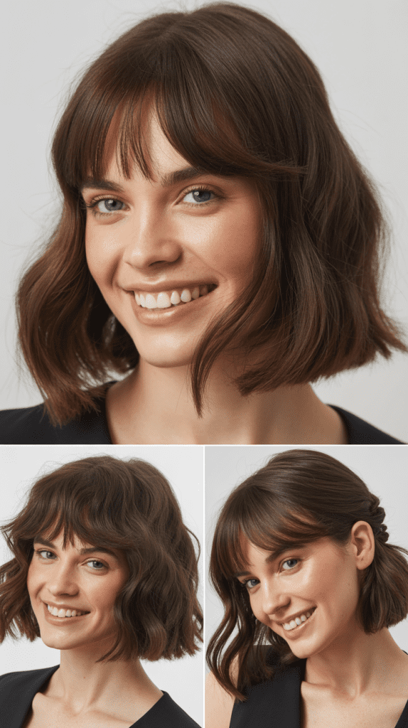 Blunt Lob With Baby Fringe