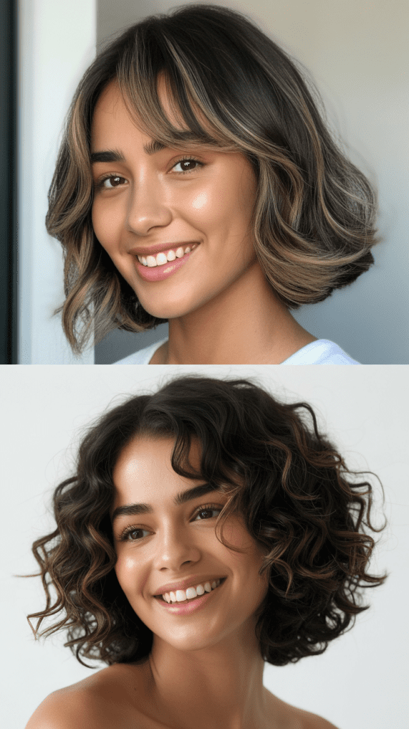 Layered Bob With Grown-In Root Bang