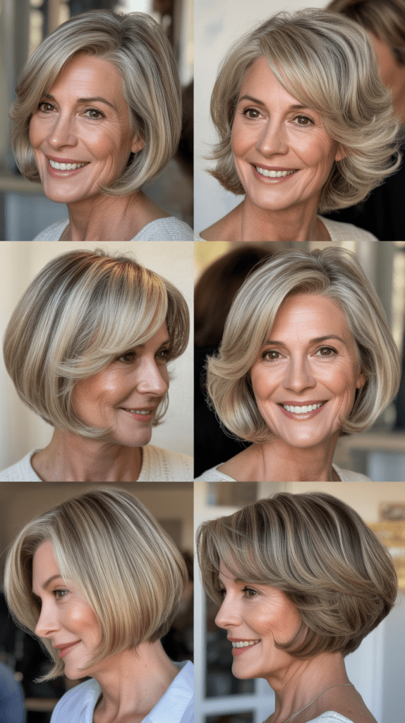 Bob with Deep Side Part and Volume