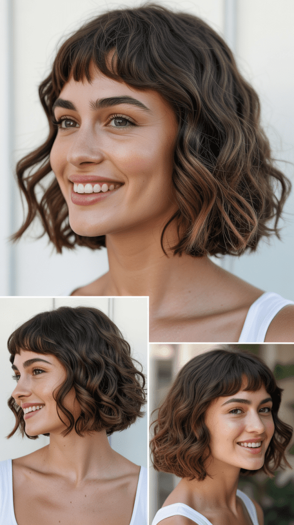 Wavy Bob With Micro Bangs