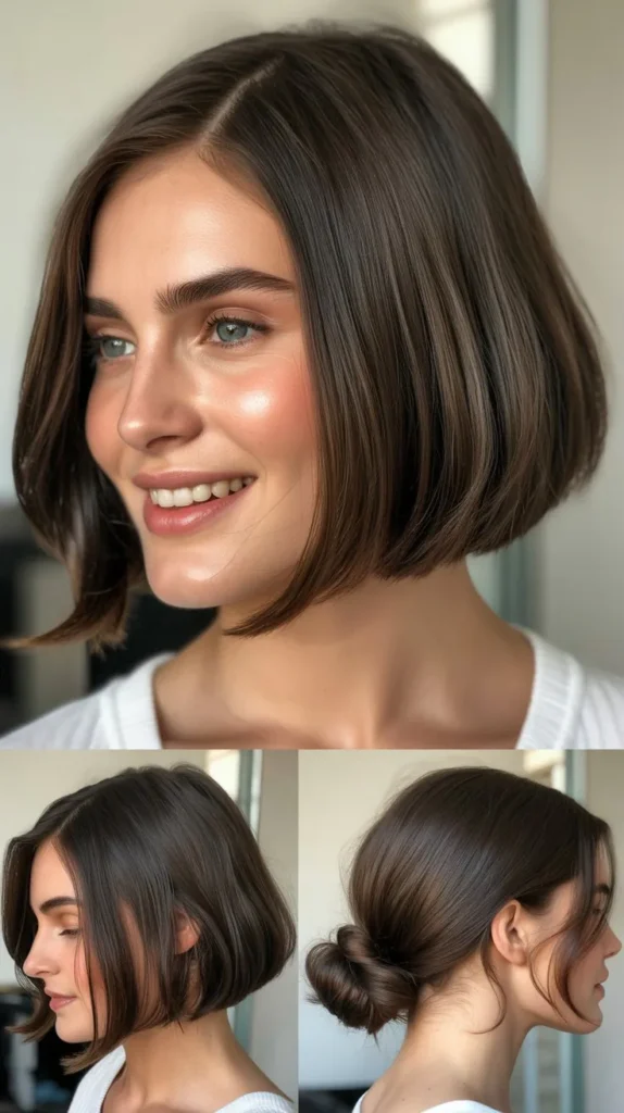 Sleek Layered Bob with Deep Side Part