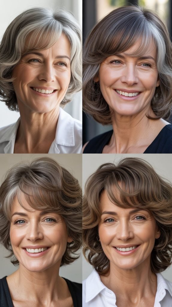 Curtain Bangs for Heart-Shaped Faces