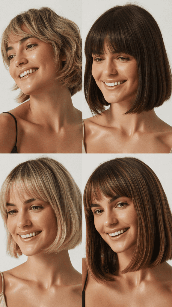 Razored Bangs with Graduated Bob