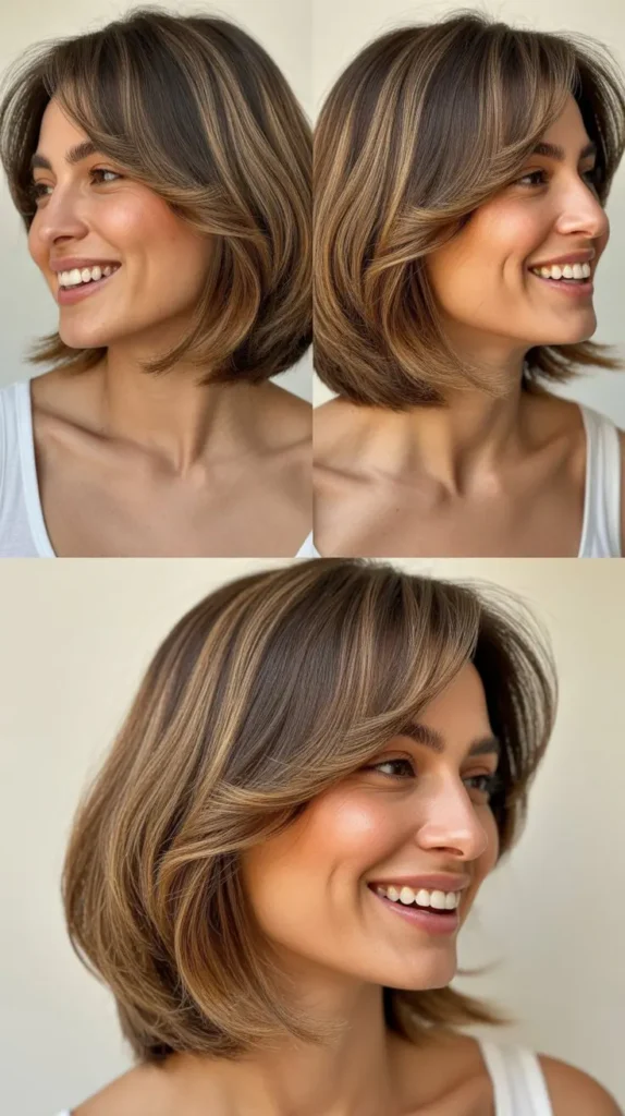 Soft Layered Cut with Curtain Bangs