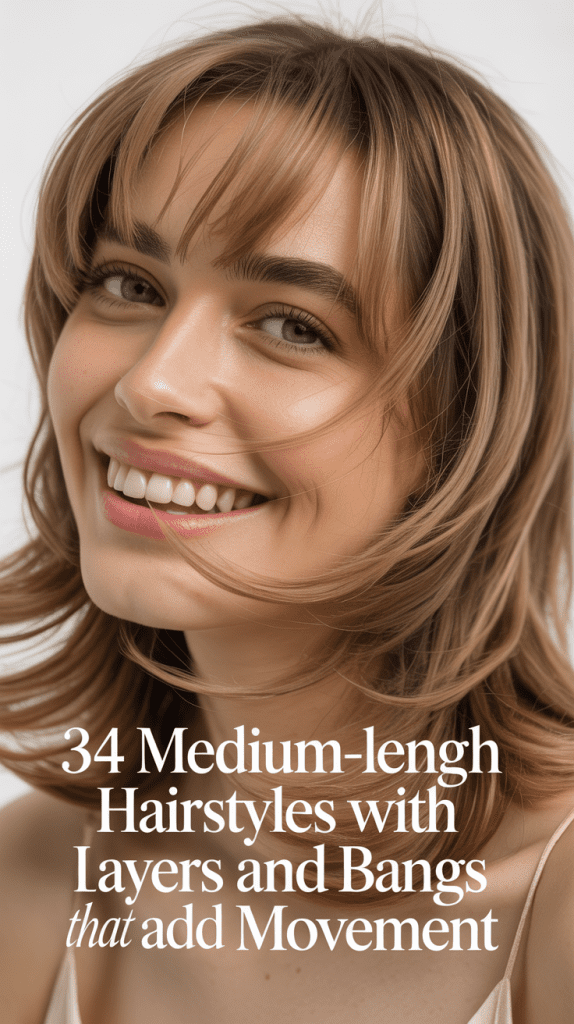 Medium-Length Hairstyles With Layers and Bangs That Add Movement