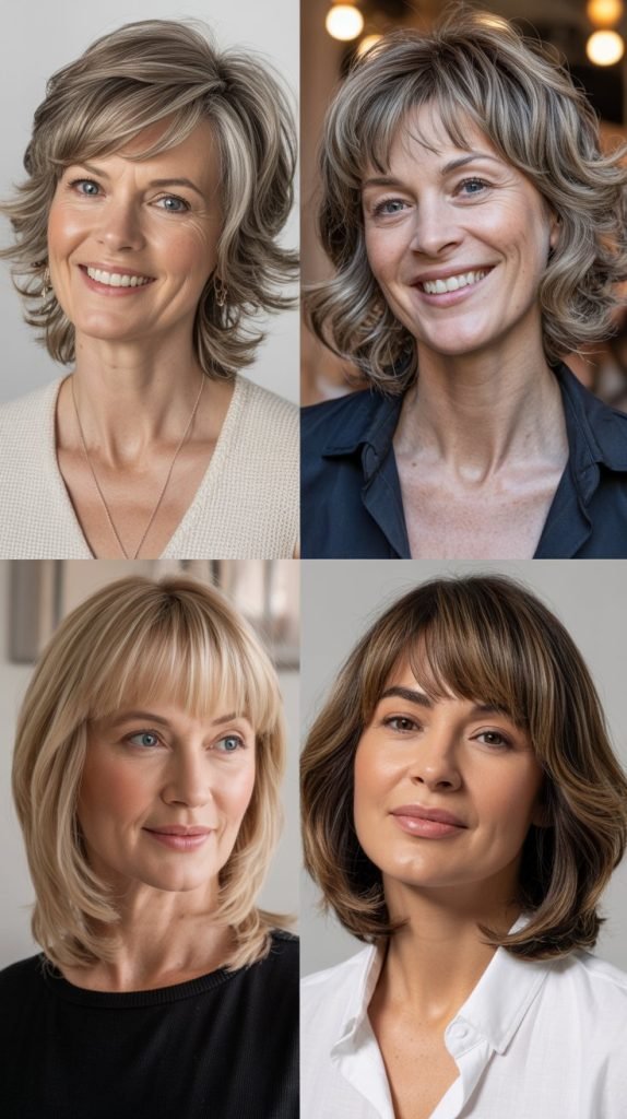  Textured Collarbone Cut with Choppy Fringe