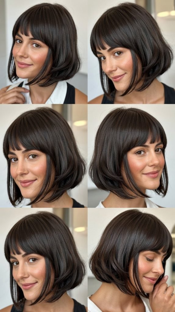  Long Bob with Micro Bangs and Face-Framing Layers