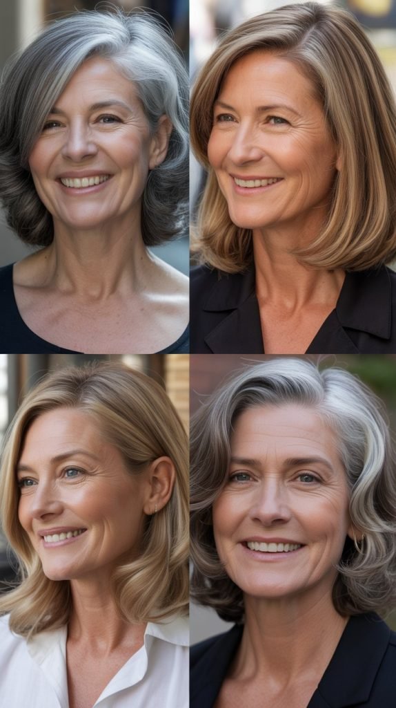 Sleek Mid-Length Cut with Side Part