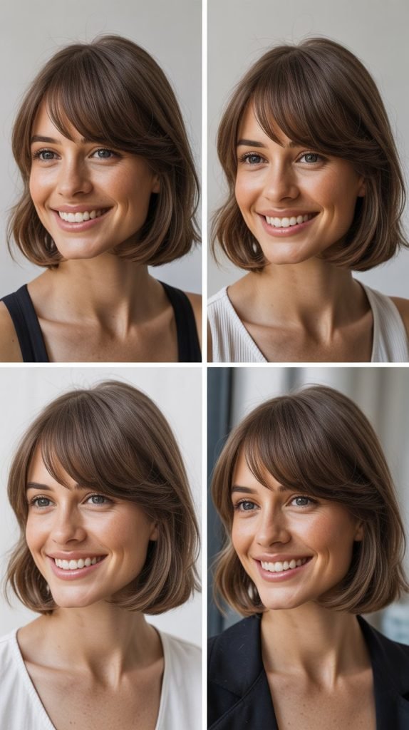 Polished Medium Cut with Graduated Side Bangs