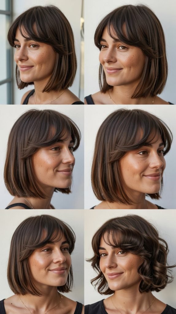  Blunt Midi Cut With Baby Curtain Bangs