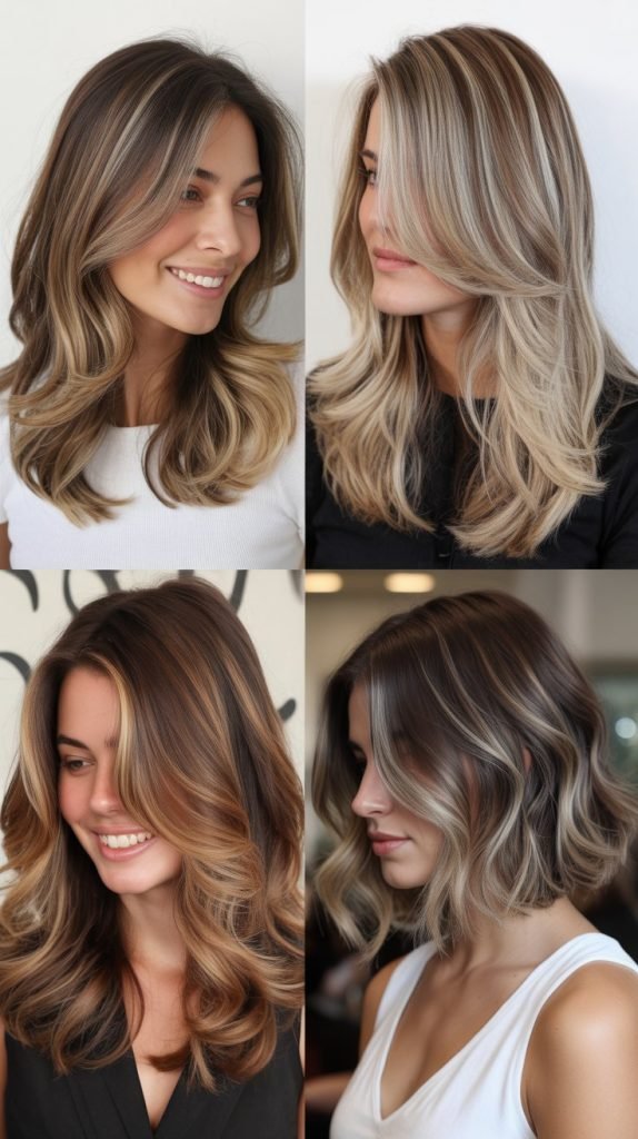  Layered Cut With Balayage And Babylights