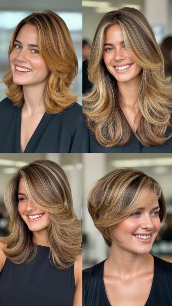 1. Layered Cut With Caramel Highlights