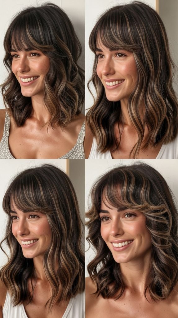  Wavy Long Bob With Choppy Bangs