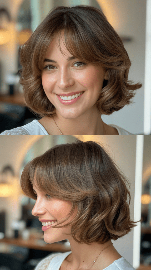 Layered Bob With Curtain Bangs